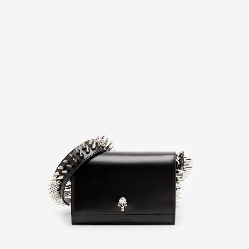 Alexander McQueen Women's Black The Biker Small Skull Bag (Brass)
